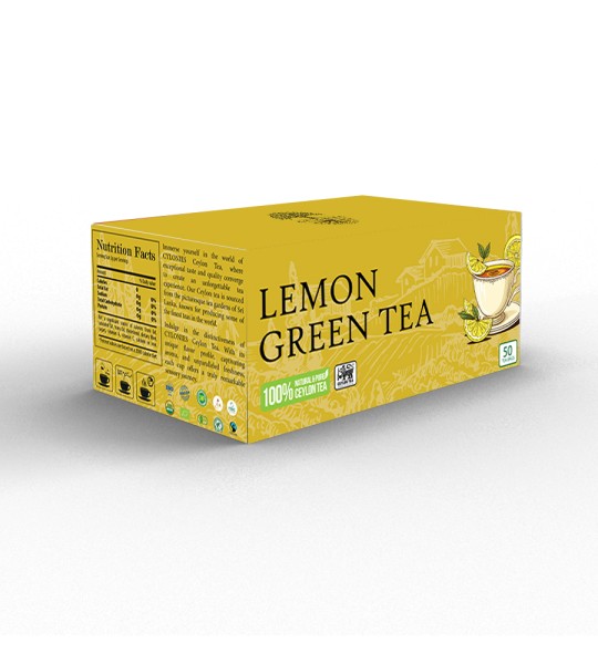 Teh Hijau Ceylon dengan Lemon -50 kantong teh (kotak karton)