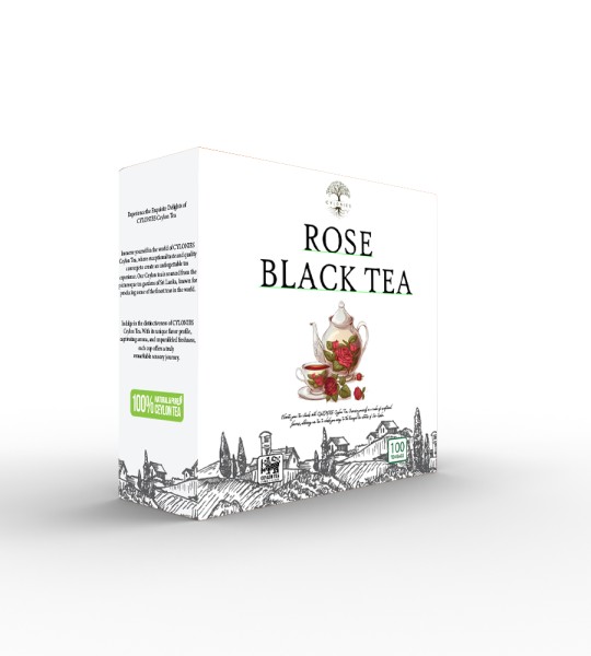 Thé Noir Rose - 100 Sachets de Thé (Boîte carton)