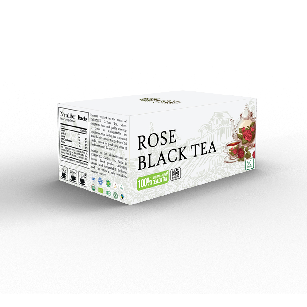 Rose Black Tea 50 Tea bags (Cardboard box)