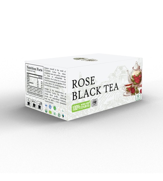 Rose Black Tea - 50 Tea bags (Cardboard box)
